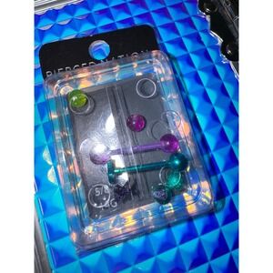 Pierced Nation Tongue Rings 5/8" 14G Lot of 6 Multicolor Body‎ Jewelry